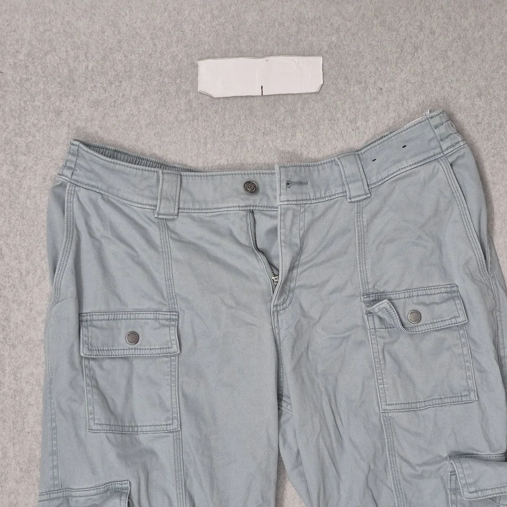 Hollister Women Pants 16R Light Blue Cargo Low-Rise Baggy Button